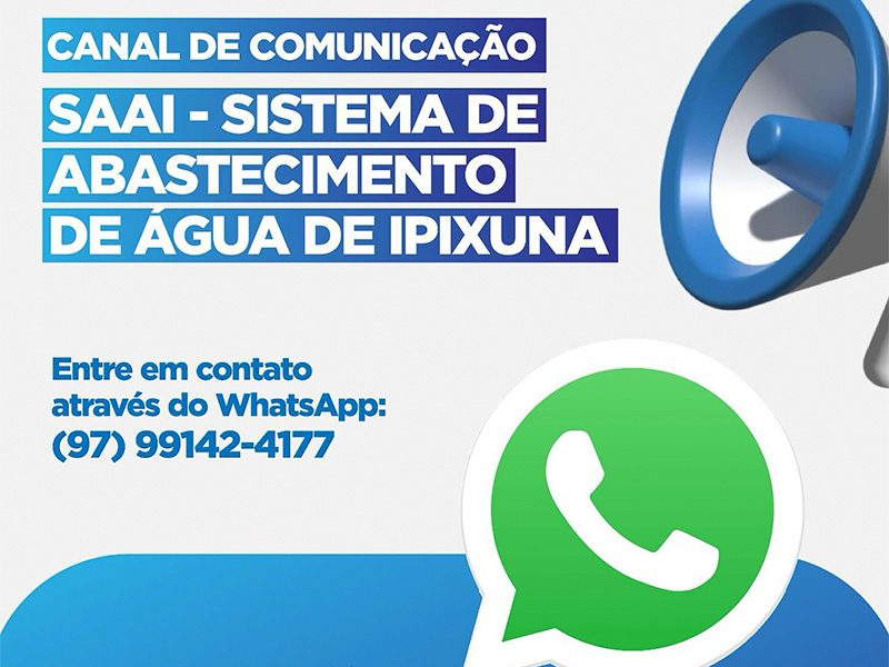 Sistema de Abastecimento de Água (SAAI) cria canal direto para atender população