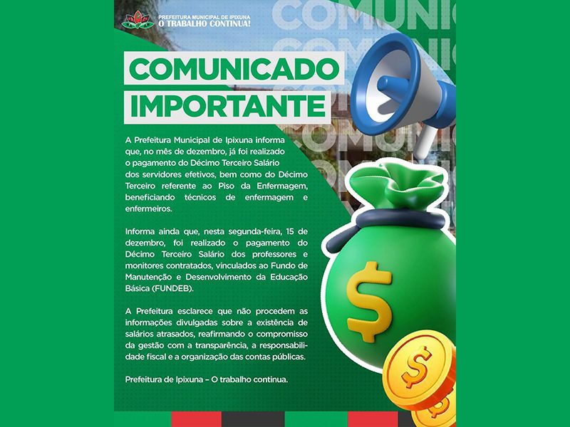 COMUNICADO IMPORTANTE